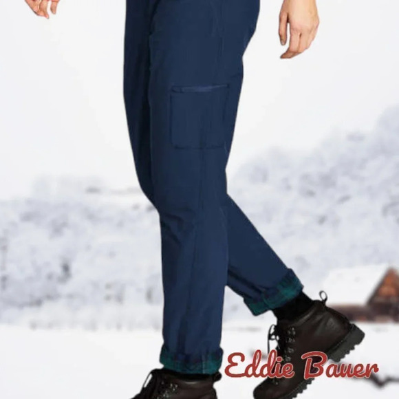 Eddie Bauer | Womens' Fleece-Lined Pull-On Pants | Navy Blue | NWT - Picture 3 of 8
